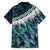 Turquoise Traditional Cloak Aotearoa Hawaiian Shirt Maori Paua Shell Korowai Pattern