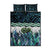 Turquoise Traditional Cloak Aotearoa Quilt Bed Set Maori Paua Shell Korowai Pattern