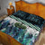 Turquoise Traditional Cloak Aotearoa Quilt Bed Set Maori Paua Shell Korowai Pattern