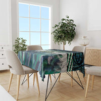 Turquoise Traditional Cloak Aotearoa Tablecloth Maori Paua Shell Korowai Pattern