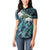 Turquoise Traditional Cloak Aotearoa Women Polo Shirt Maori Paua Shell Korowai Pattern