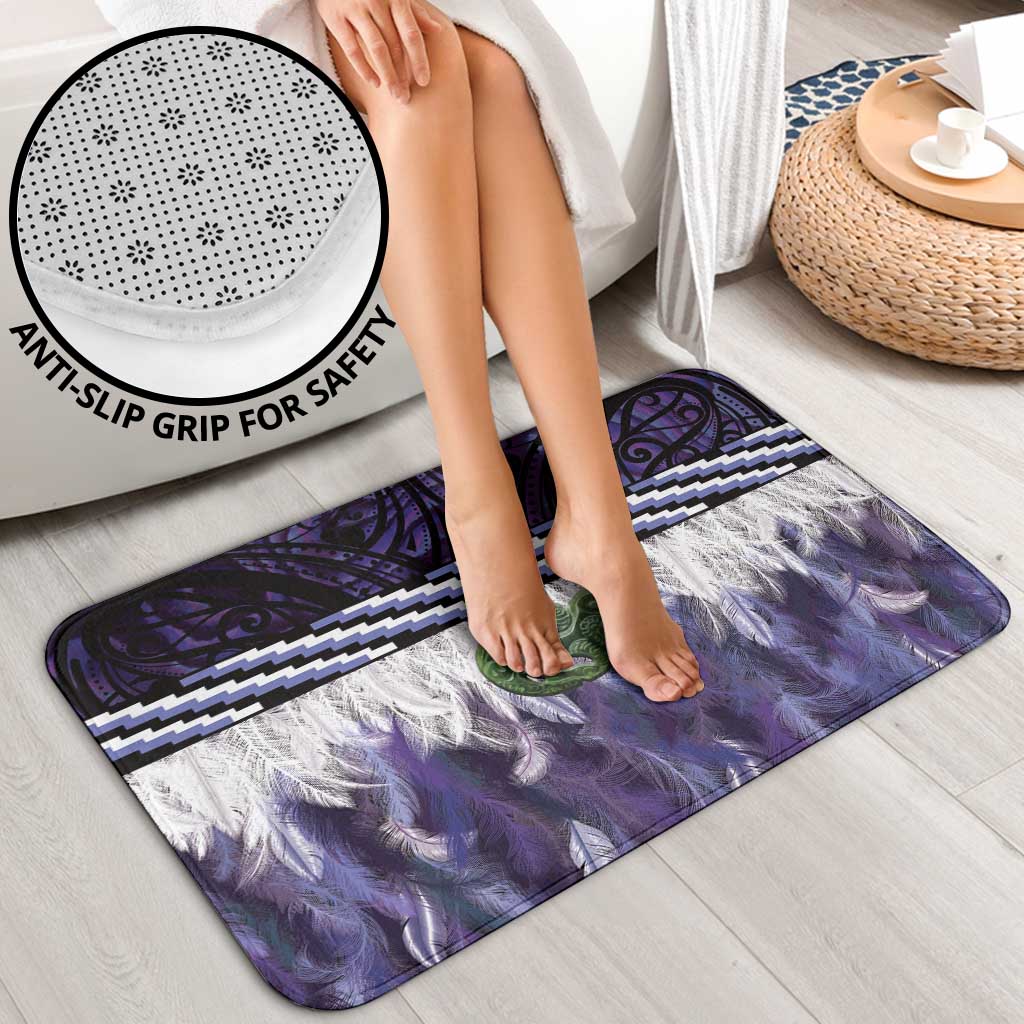 Purple Traditional Cloak Aotearoa Bathroom Set Maori Paua Shell Korowai Pattern LT14 - Polynesian Pride