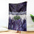 Purple Traditional Cloak Aotearoa Blanket Maori Paua Shell Korowai Pattern