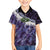 Purple Traditional Cloak Aotearoa Family Matching Off Shoulder Short Dress and Hawaiian Shirt Maori Paua Shell Korowai Pattern