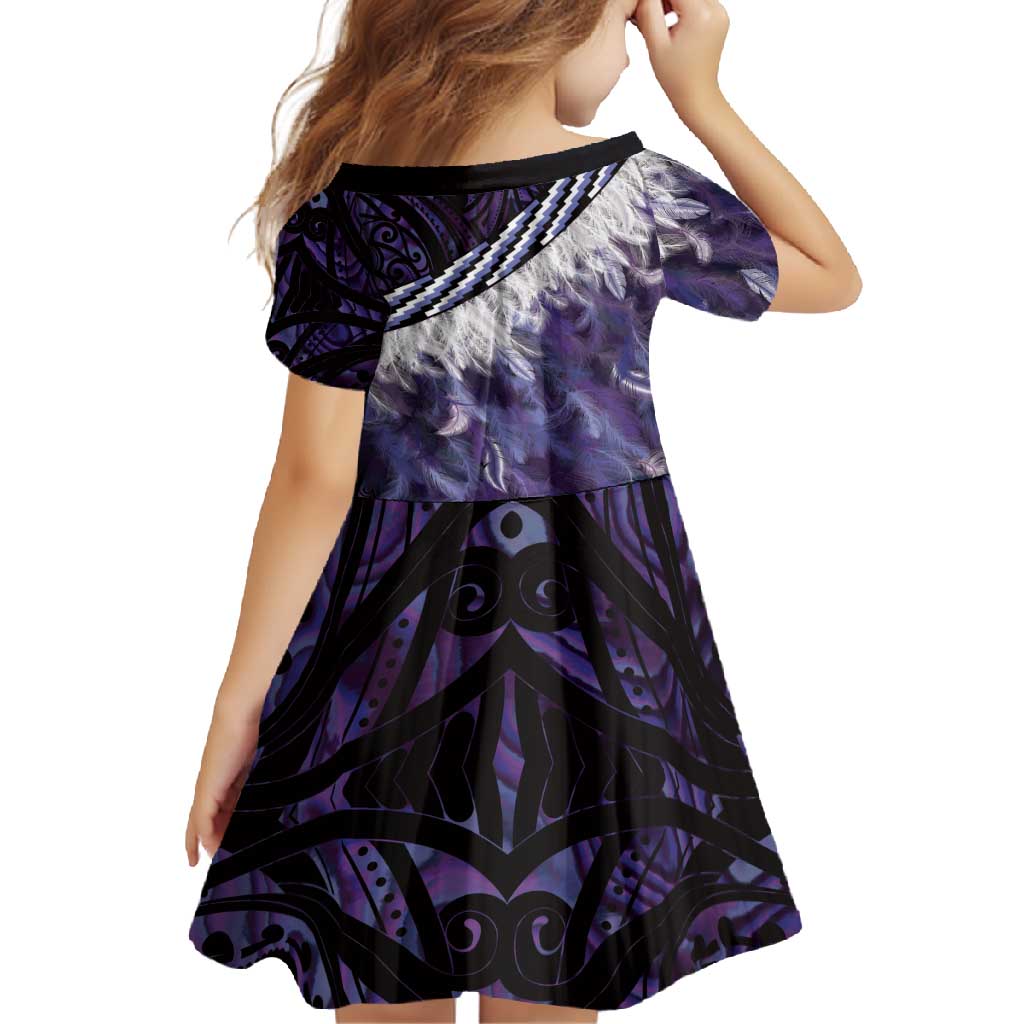 Purple Traditional Cloak Aotearoa Family Matching Summer Maxi Dress and Hawaiian Shirt Maori Paua Shell Korowai Pattern LT14 - Polynesian Pride
