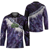 Purple Traditional Cloak Aotearoa Hockey Jersey Maori Paua Shell Korowai Pattern - Polynesian Pride