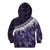Purple Traditional Cloak Aotearoa Kid Hoodie Maori Paua Shell Korowai Pattern