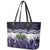 Purple Traditional Cloak Aotearoa Leather Tote Bag Maori Paua Shell Korowai Pattern