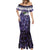 Purple Traditional Cloak Aotearoa Mermaid Dress Maori Paua Shell Korowai Pattern