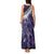 Purple Traditional Cloak Aotearoa Tank Maxi Dress Maori Paua Shell Korowai Pattern