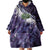 Purple Traditional Cloak Aotearoa Wearable Blanket Hoodie Maori Paua Shell Korowai Pattern