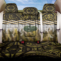 Yellow Traditional Cloak Aotearoa Back Car Seat Cover Maori Paua Shell Korowai Pattern