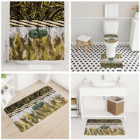 Yellow Traditional Cloak Aotearoa Bathroom Set Maori Paua Shell Korowai Pattern LT14 - Polynesian Pride
