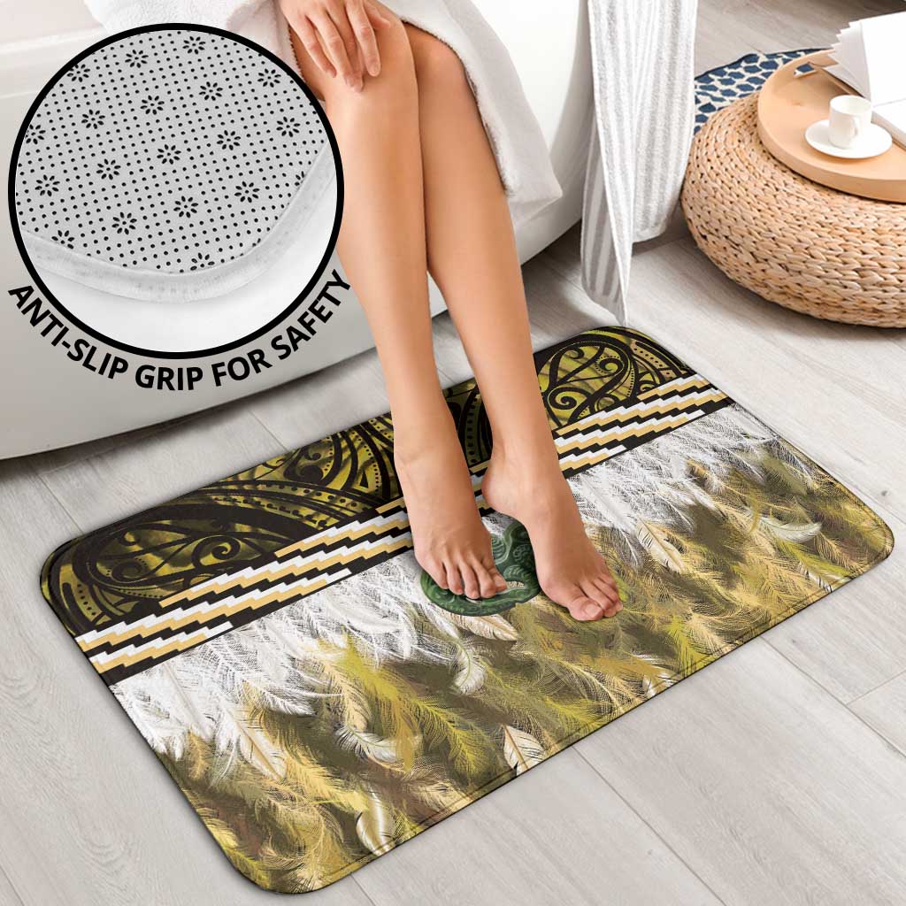 Yellow Traditional Cloak Aotearoa Bathroom Set Maori Paua Shell Korowai Pattern LT14 - Polynesian Pride