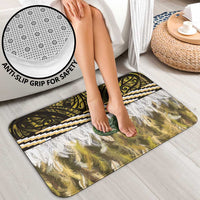 Yellow Traditional Cloak Aotearoa Bathroom Set Maori Paua Shell Korowai Pattern LT14 - Polynesian Pride