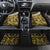 Yellow Traditional Cloak Aotearoa Car Mats Maori Paua Shell Korowai Pattern