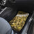 Yellow Traditional Cloak Aotearoa Car Mats Maori Paua Shell Korowai Pattern
