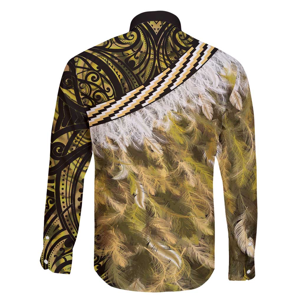 Yellow Traditional Cloak Aotearoa Family Matching Short Sleeve Bodycon Dress and Hawaiian Shirt Maori Paua Shell Korowai Pattern LT14 - Polynesian Pride