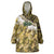 Yellow Traditional Cloak Aotearoa Wearable Blanket Hoodie Maori Paua Shell Korowai Pattern