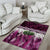 Pink Traditional Cloak Aotearoa Area Rug Maori Paua Shell Korowai Pattern