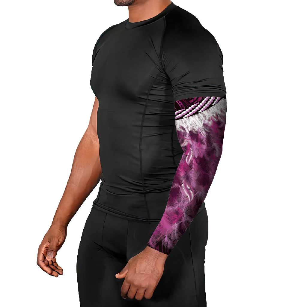 Pink Traditional Cloak Aotearoa Arm Sleeves Maori Paua Shell Korowai Pattern - Polynesian Pride