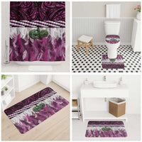 Pink Traditional Cloak Aotearoa Bathroom Set Maori Paua Shell Korowai Pattern LT14 - Polynesian Pride