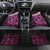 Pink Traditional Cloak Aotearoa Car Mats Maori Paua Shell Korowai Pattern