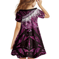 Pink Traditional Cloak Aotearoa Family Matching Off Shoulder Short Dress and Hawaiian Shirt Maori Paua Shell Korowai Pattern LT14 - Polynesian Pride