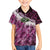 Pink Traditional Cloak Aotearoa Family Matching Off Shoulder Short Dress and Hawaiian Shirt Maori Paua Shell Korowai Pattern