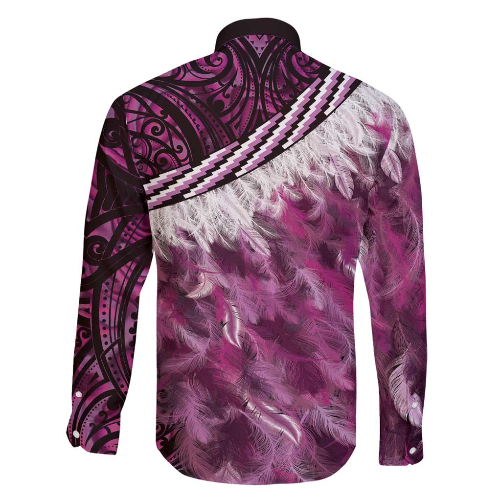 Pink Traditional Cloak Aotearoa Family Matching Puletasi and Hawaiian Shirt Maori Paua Shell Korowai Pattern