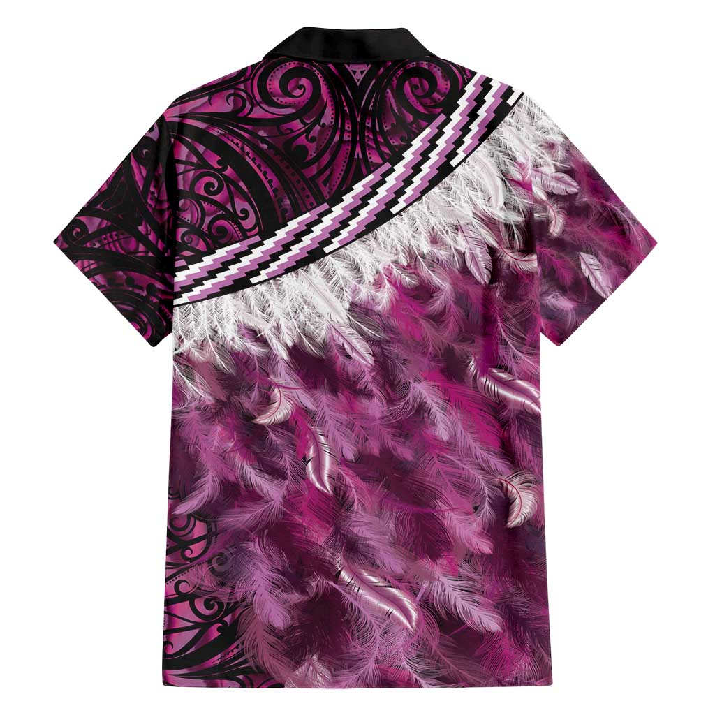 Pink Traditional Cloak Aotearoa Family Matching Summer Maxi Dress and Hawaiian Shirt Maori Paua Shell Korowai Pattern