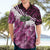 Pink Traditional Cloak Aotearoa Hawaiian Shirt Maori Paua Shell Korowai Pattern