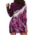 Pink Traditional Cloak Aotearoa Hoodie Dress Maori Paua Shell Korowai Pattern