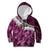 Pink Traditional Cloak Aotearoa Kid Hoodie Maori Paua Shell Korowai Pattern