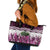 Pink Traditional Cloak Aotearoa Leather Tote Bag Maori Paua Shell Korowai Pattern