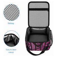 Pink Traditional Cloak Aotearoa Lunch Bag Maori Paua Shell Korowai Pattern LT14 - Polynesian Pride