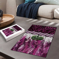 Pink Traditional Cloak Aotearoa Puzzle Maori Paua Shell Korowai Pattern - Polynesian Pride