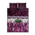 Pink Traditional Cloak Aotearoa Quilt Bed Set Maori Paua Shell Korowai Pattern
