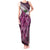 Pink Traditional Cloak Aotearoa Tank Maxi Dress Maori Paua Shell Korowai Pattern