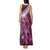 Pink Traditional Cloak Aotearoa Tank Maxi Dress Maori Paua Shell Korowai Pattern