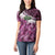 Pink Traditional Cloak Aotearoa Women Polo Shirt Maori Paua Shell Korowai Pattern