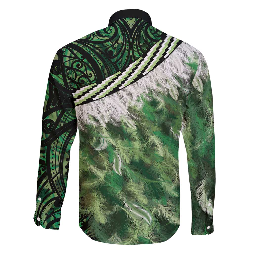 Green Traditional Cloak Aotearoa Family Matching Off Shoulder Short Dress and Hawaiian Shirt Maori Paua Shell Korowai Pattern LT14 - Polynesian Pride