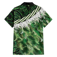 Green Traditional Cloak Aotearoa Family Matching Tank Maxi Dress and Hawaiian Shirt Maori Paua Shell Korowai Pattern LT14 - Polynesian Pride