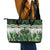 Green Traditional Cloak Aotearoa Leather Tote Bag Maori Paua Shell Korowai Pattern