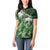 Green Traditional Cloak Aotearoa Women Polo Shirt Maori Paua Shell Korowai Pattern