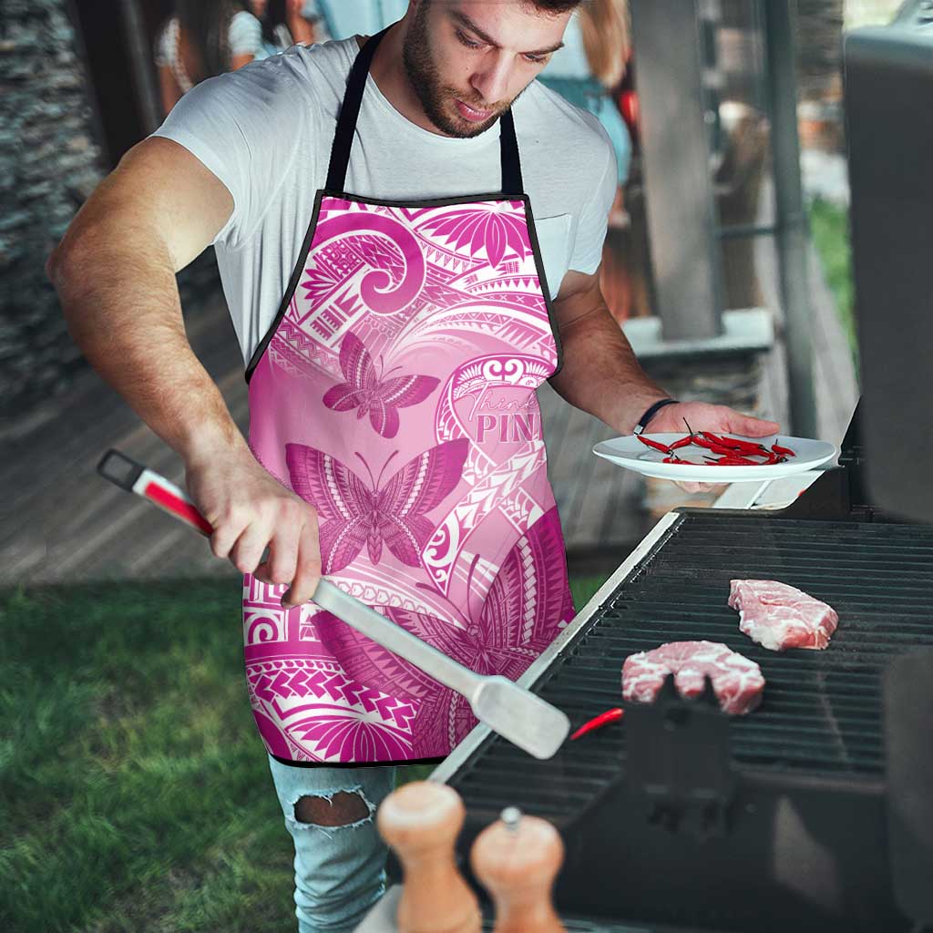 Polynesia Breast Cancer Awareness Apron Think Pink Ribbon Polynesian Butterflies