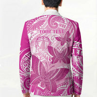 Personalised Polynesia Breast Cancer Awareness Blazer Think Pink Ribbon Polynesian Butterflies