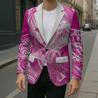 Personalised Polynesia Breast Cancer Awareness Blazer Think Pink Ribbon Polynesian Butterflies