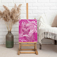 Polynesia Breast Cancer Awareness Canvas Wall Art Think Pink Ribbon Polynesian Butterflies