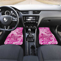 Personalised Polynesia Breast Cancer Awareness Car Mats Think Pink Ribbon Polynesian Butterflies